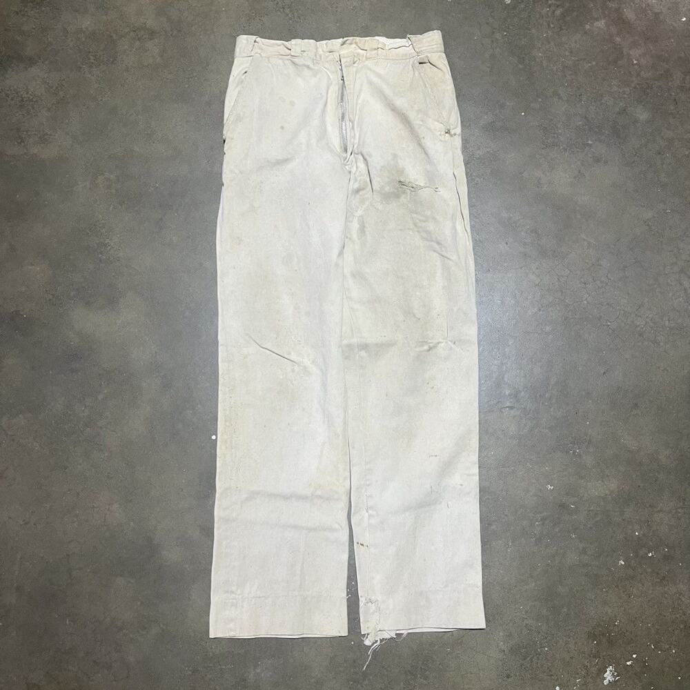 Vintage 60s Stylewise Beige Cotton Workwear Chinos 26x28